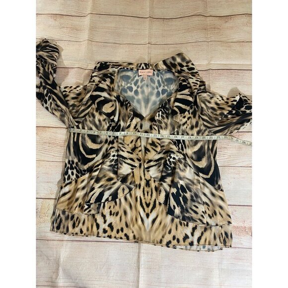 Chico's Black Label Women's Animal Print Long Sleeve Blouse - Large - Picture 5 of 9